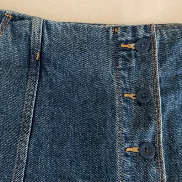 Wilfred Free Aritzia Denim Button-Front Mini Skirt - Picture 2 of 5